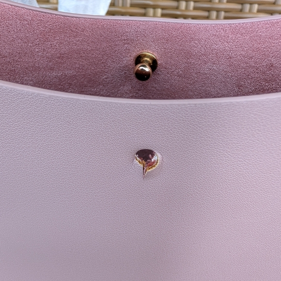 Samara Anthropologie Peony Pink Vegan Leather Medium Crossbody Shoulder Bag NWOT - Picture 13 of 16